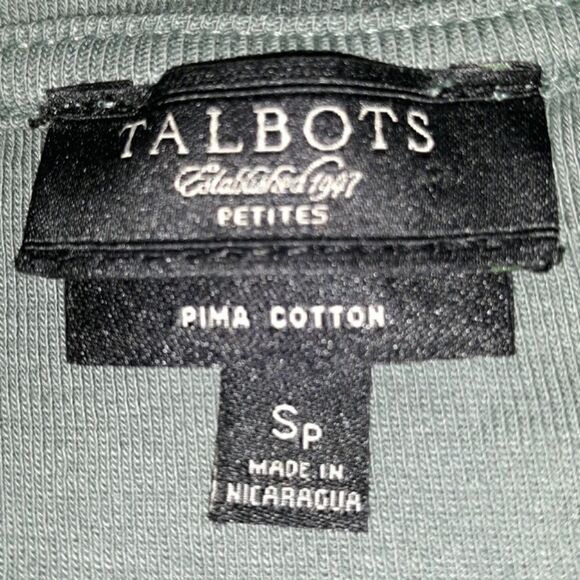 Talbots Long Sleeve‎ Scoop Neck Embellish Shirt SP - Picture 4 of 4